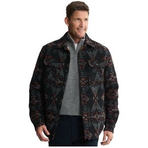 JACHS NEW YORK‎ Multi Aztec Sherpa Lined Wool Jacket